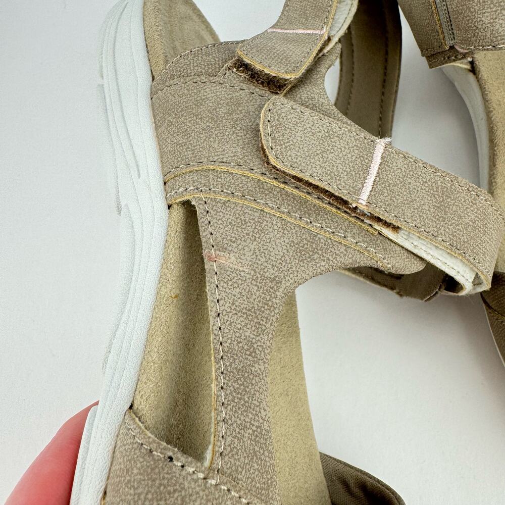 Easy Spirit Lake Tan Pink Hook &‎ Loop Closure Strappy Sandals Sz 9.5 Wide - Picture 8 of 8